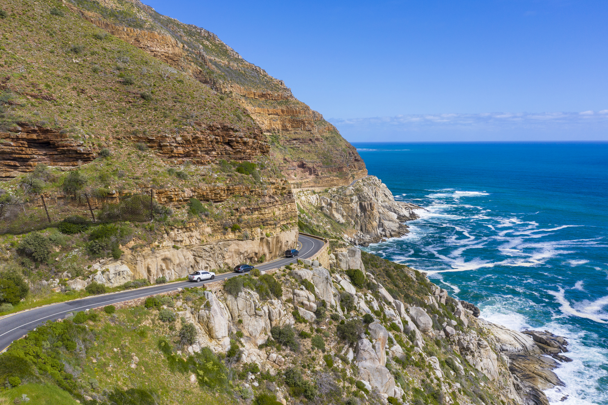 Küstenstraße in Südafrika aus der Luft