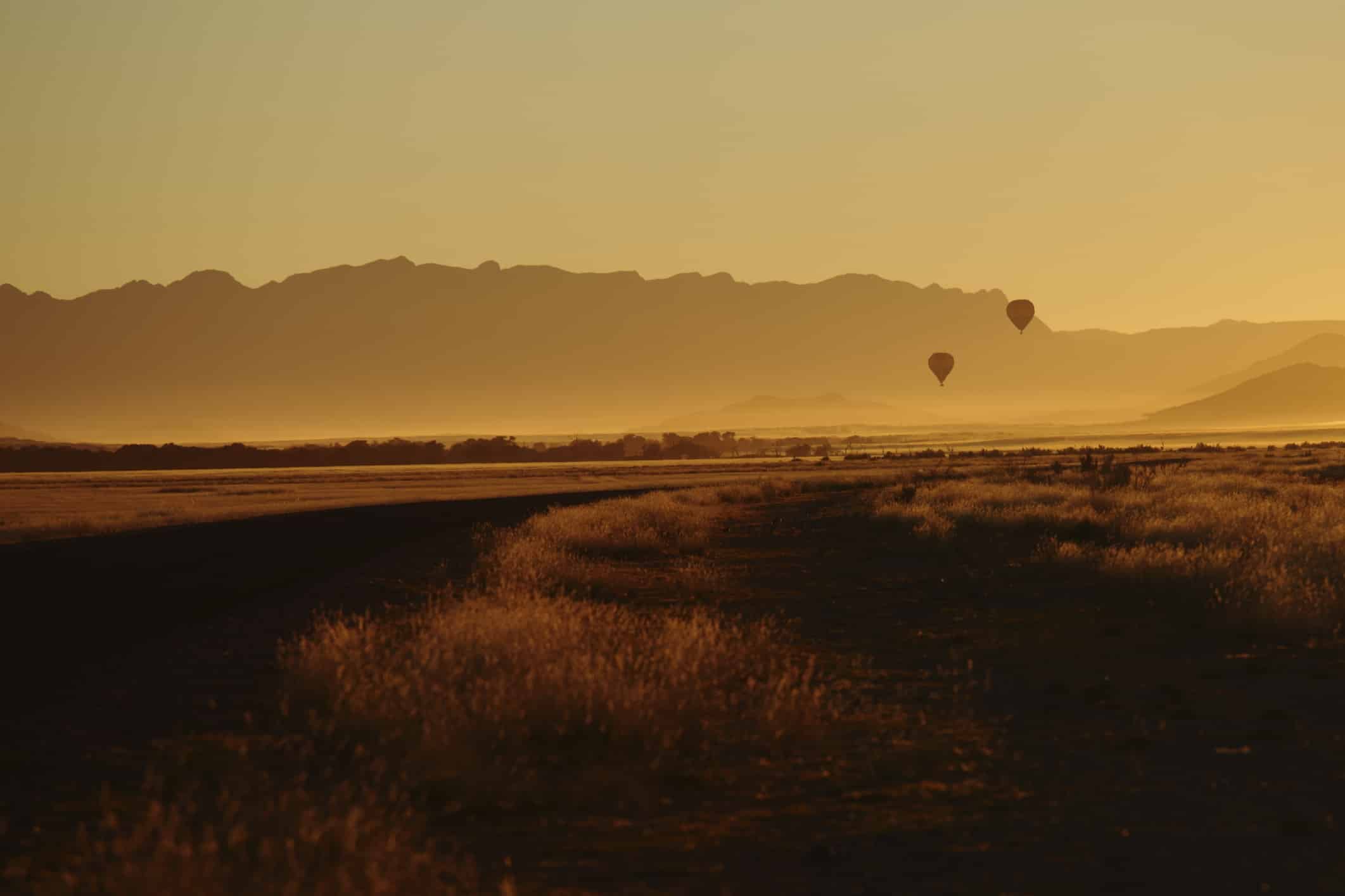 Mit dem Heißluftballon über die Namib Wüste