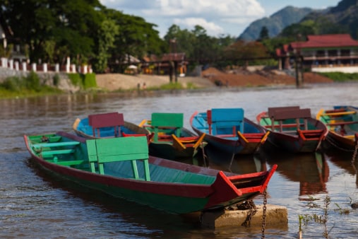 Nam-Khan-Fluss bei Luang Prabang in Laos