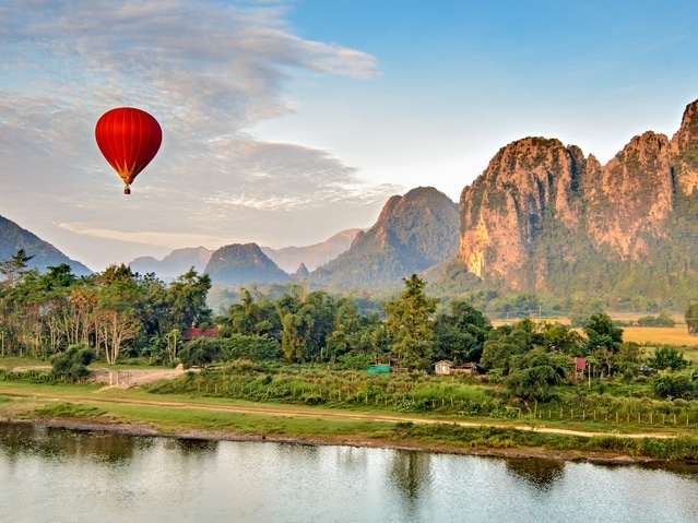 Heißluftballon - Vang Vieng - Laos