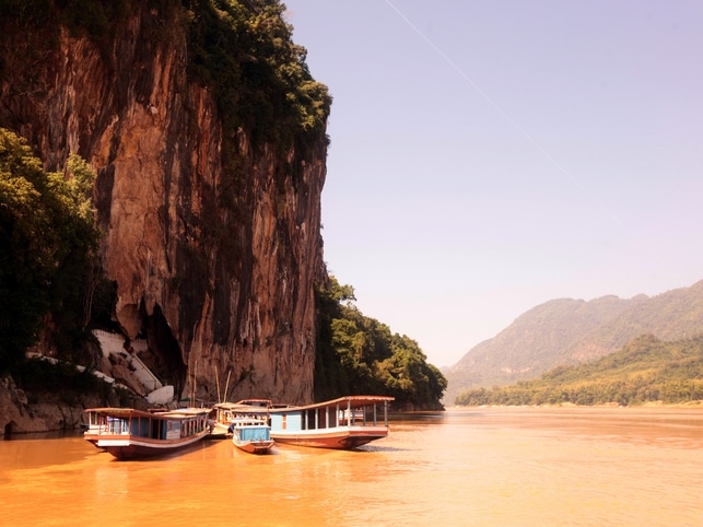 Boote - Pak-Ou-Höhlen - Laos