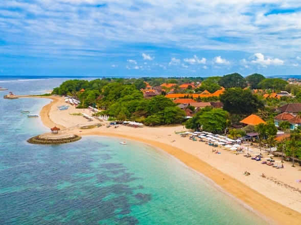Aerial vom Strand - Sanur - Indonesien