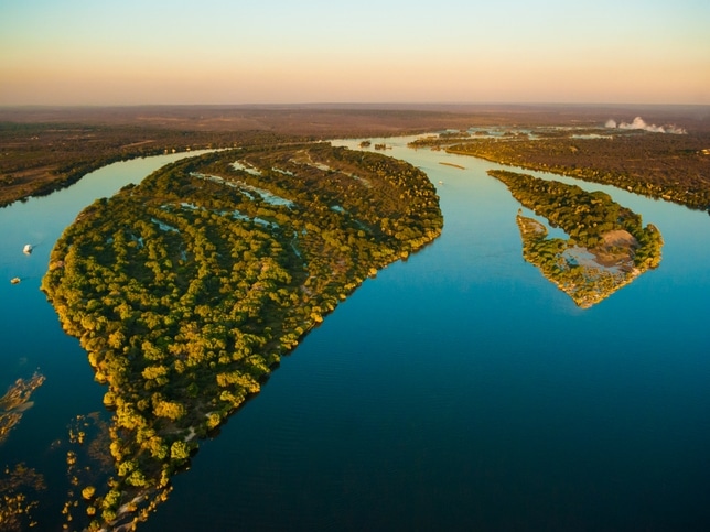 Aerial - Sambesi Fluss - Sambia