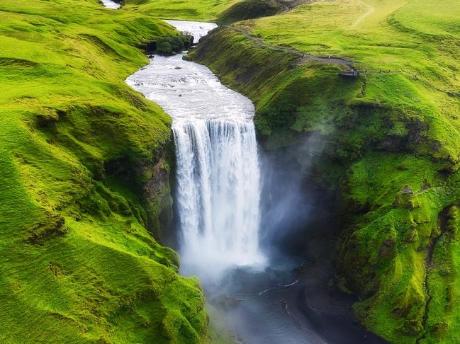 Aerial - Skogafoss - Island