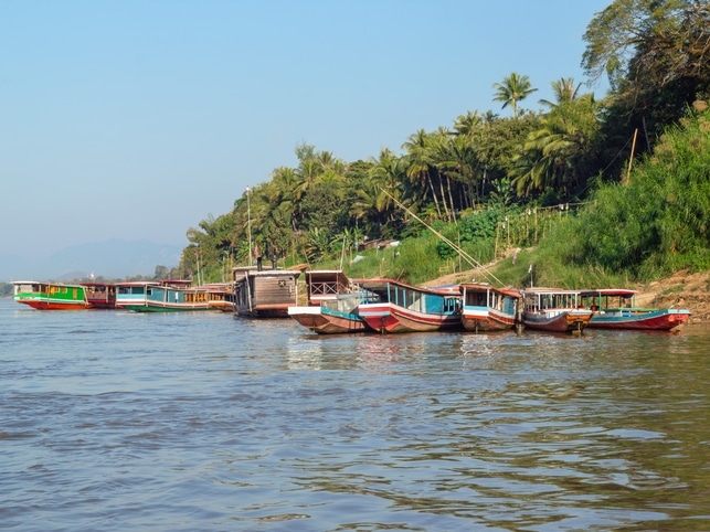Longtail-Boote - Mekong - Laos