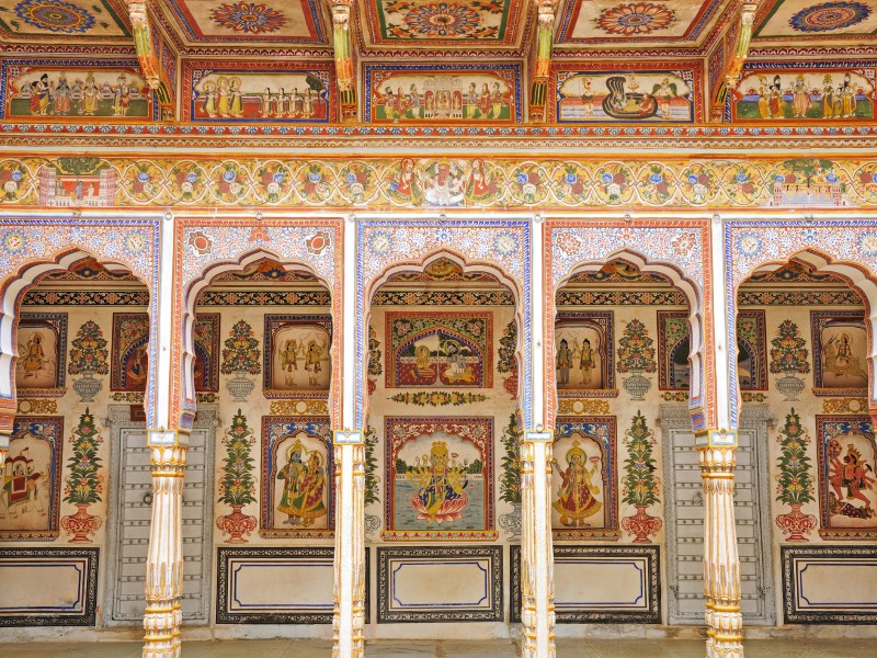 Podar Haveli Fresken-Rajasthan-Indien