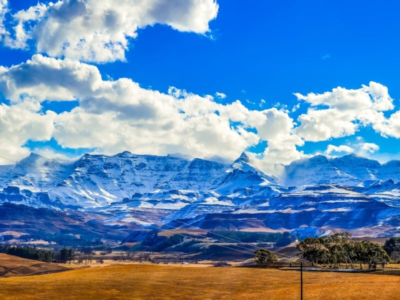 Schnee-Drakensberg-Südafrika