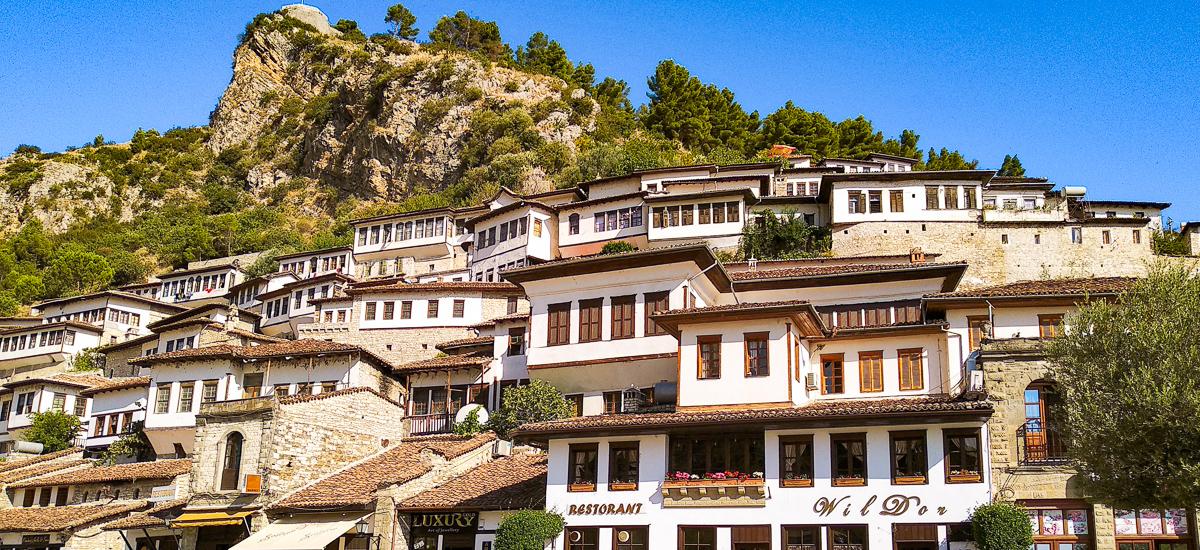 Häuser am Hang in Berat