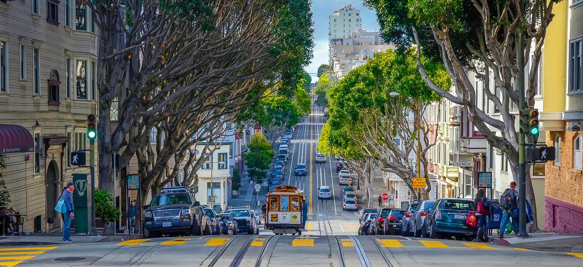 Typische Straßenansicht in San Francisco