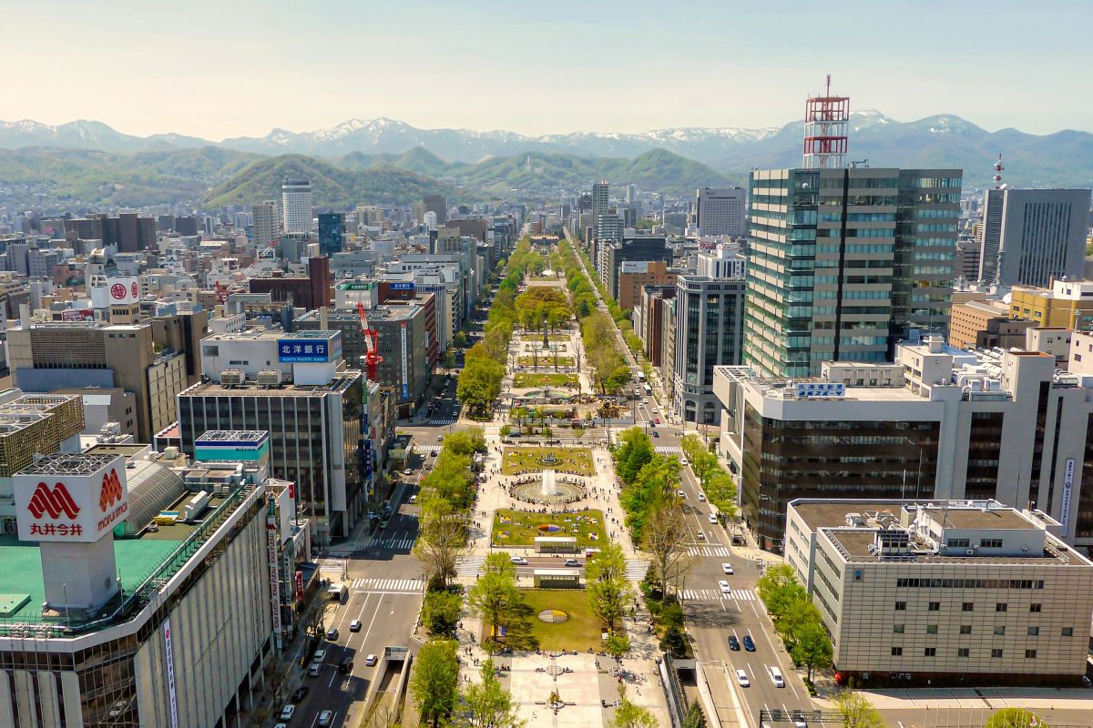 Blick auf die Innenstadt von Sapporo