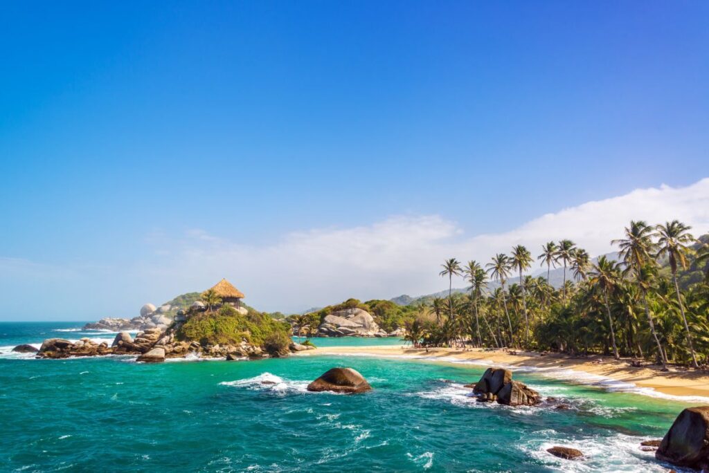 Strand von San Juan del Guia in Tayrona National Park in Kolumbien
