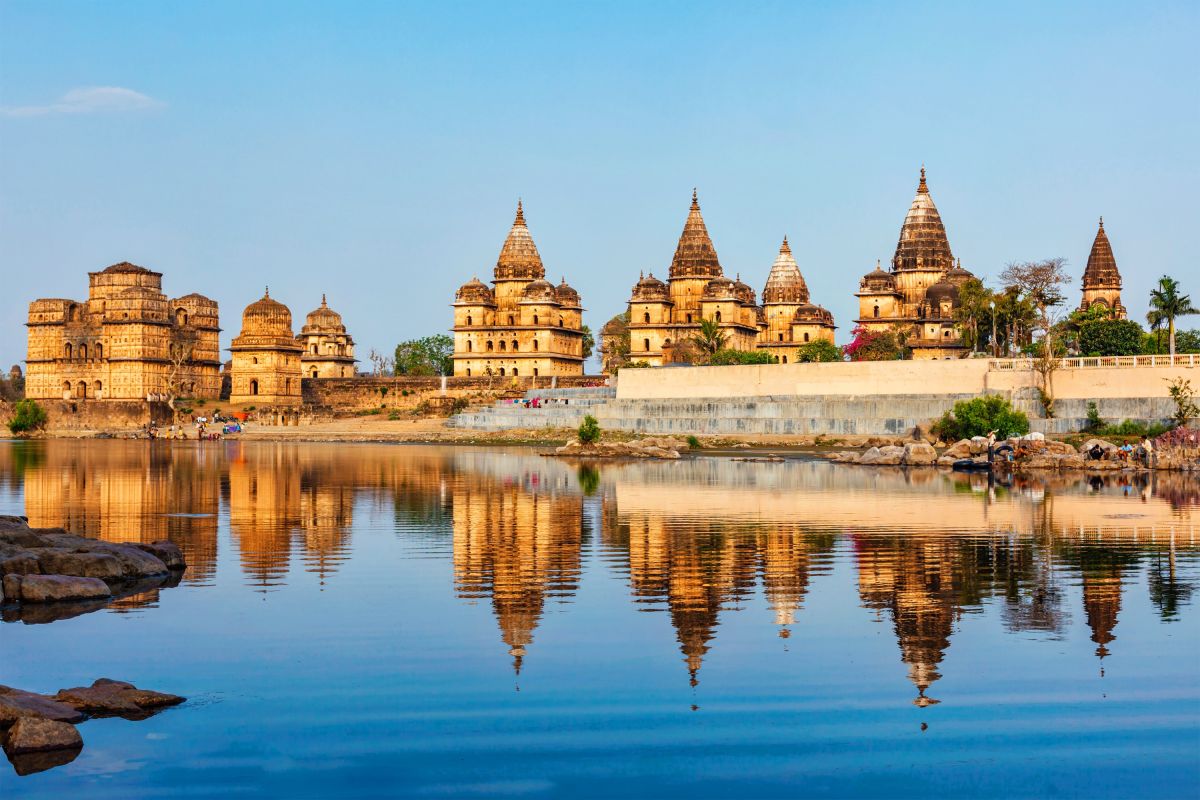 Königliche Kenotaphe (Scheingrab) von Orchha, Madhya Pradesh, Indien.