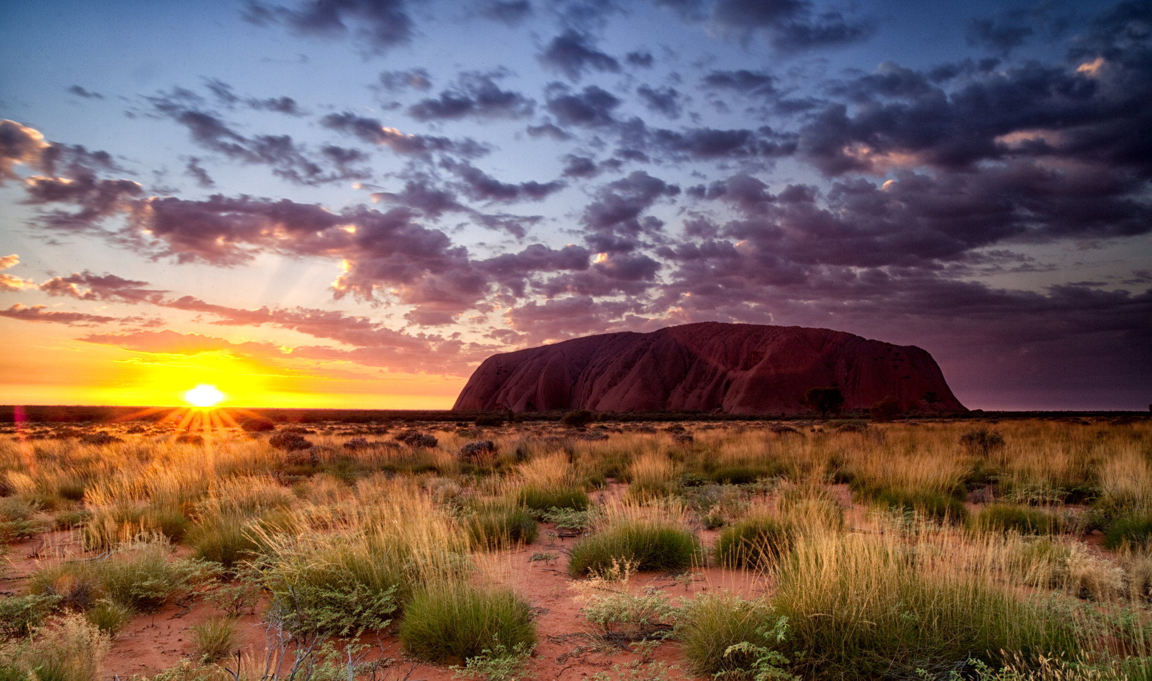 Uluru im Red Centre bei Sonnenuntergang