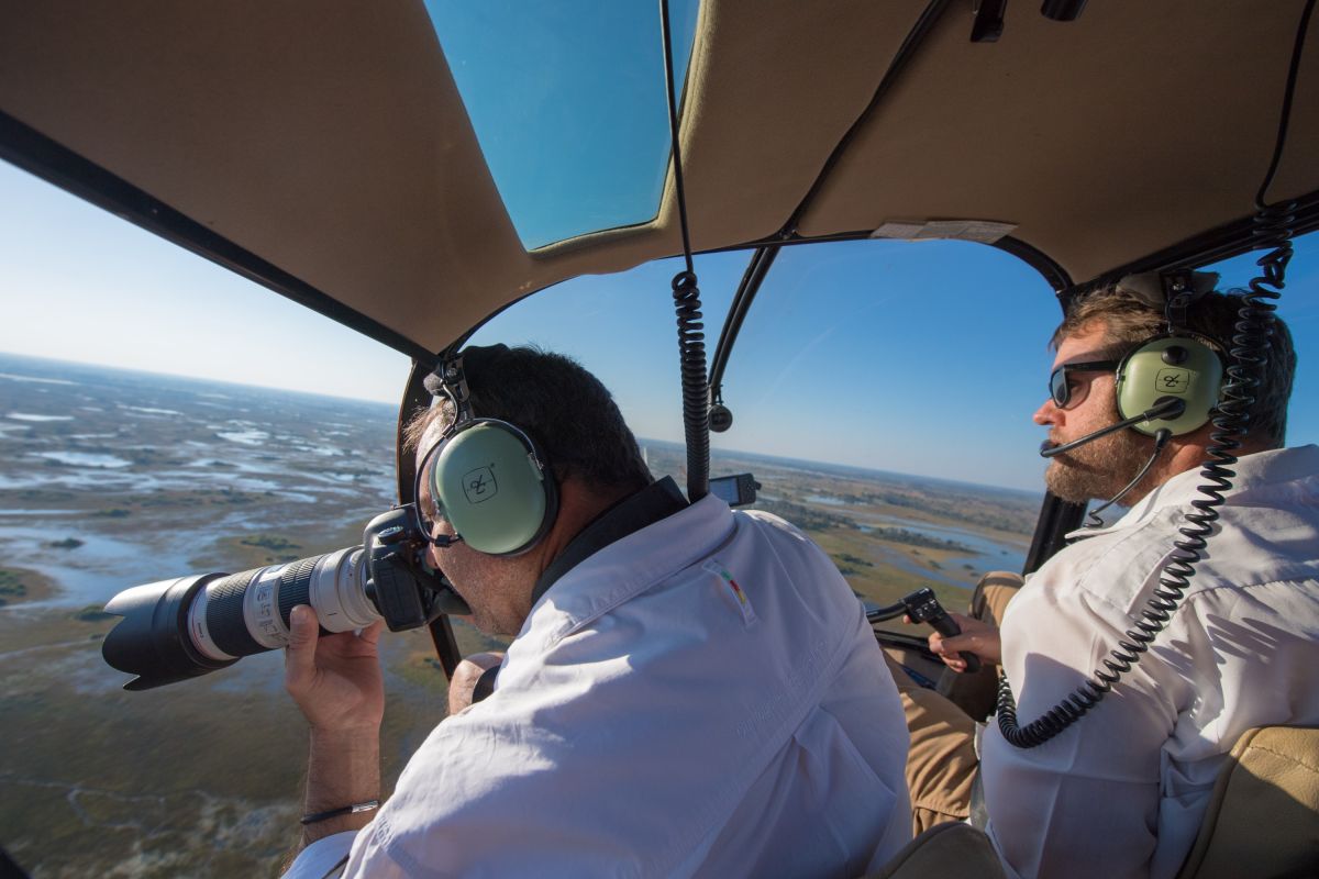 Entdecken Sie das Okavango-Delta bei einem aufregenden Helikopterrundflug