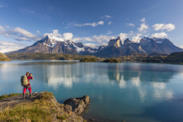 Fotograf in Torres del Paine am Lago Pehoe