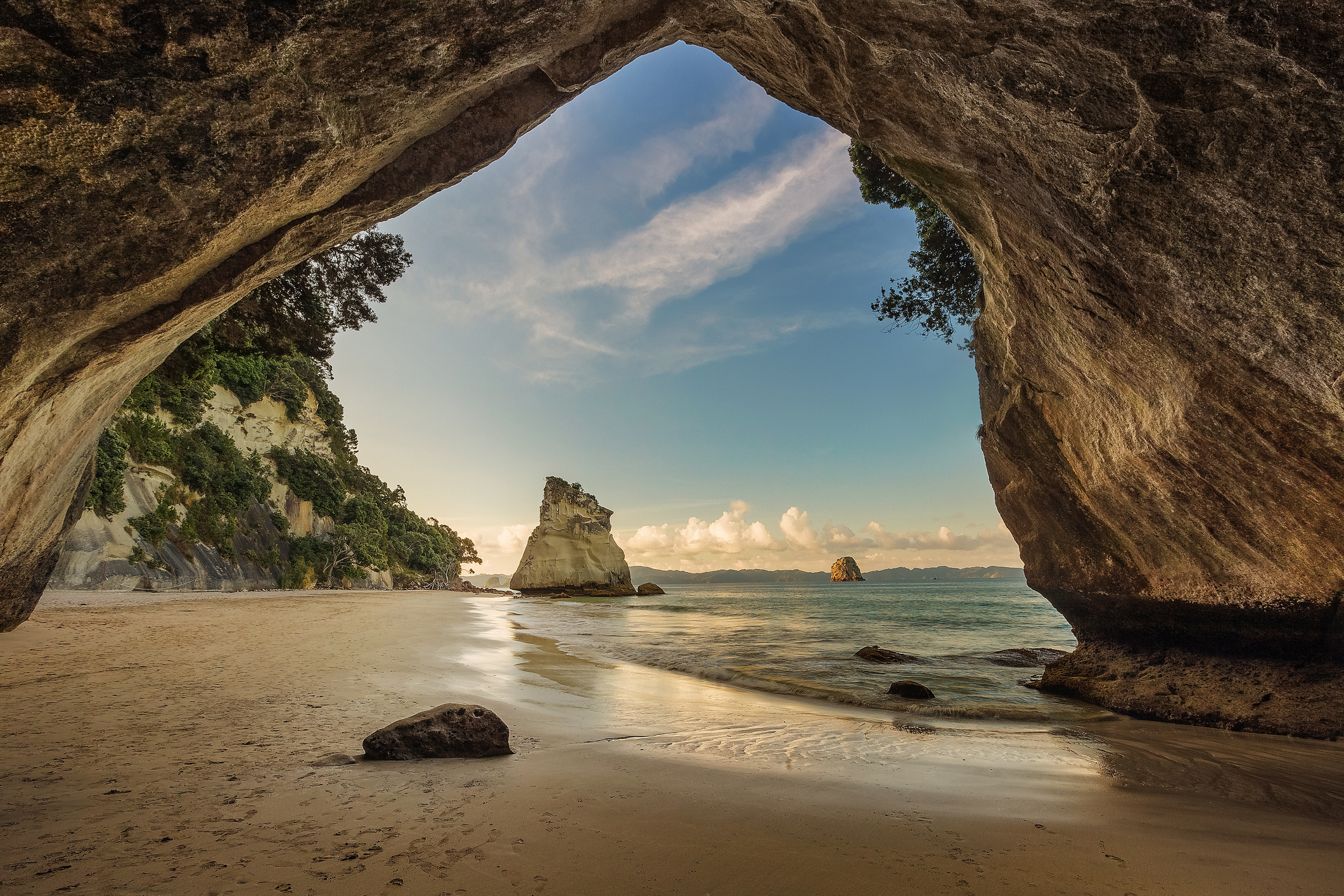 Cathedral Cove, Mercury Bay, Coromandel-Halbinsel, Nordinsel, Neuseeland, nördlich von Hahei