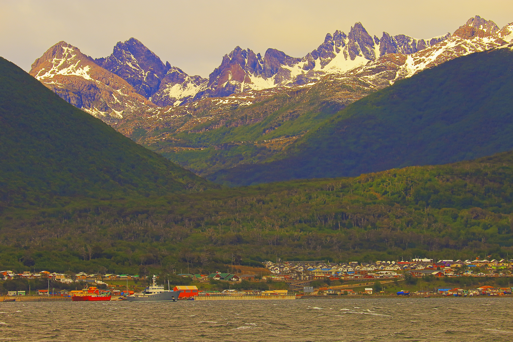 Beagle channel and Dientes de Navarino mountain range, Puerto Williams – Chile