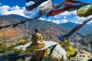 Goldene Buddha-Statue in Bhutan