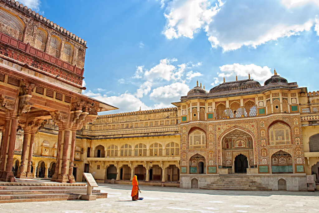 Detail des verzierten Tores. Amber Fort. Jaipur, Indien.