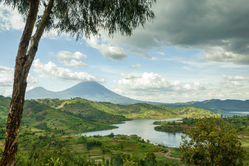 Landschaft der Virunga-Berge in Ruanda