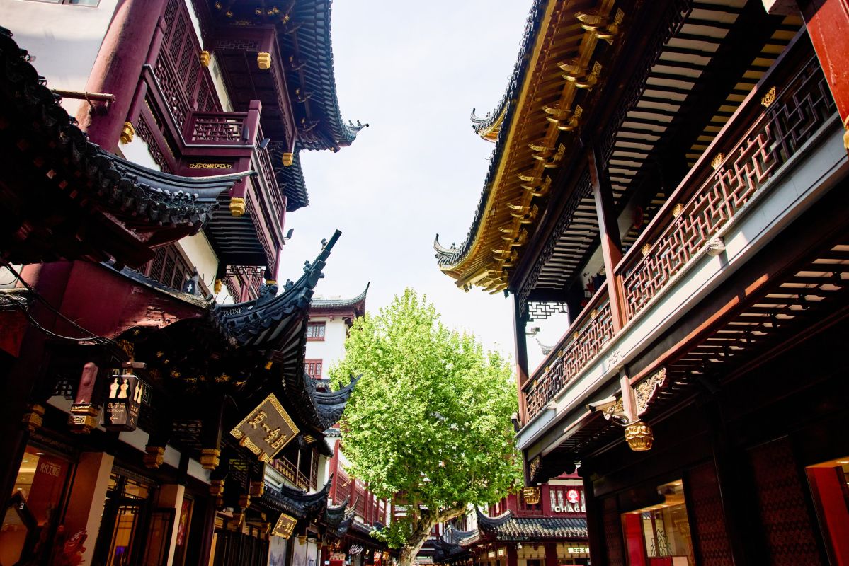 Traditionelle Architektur im Yuyuan-Basar von Shanghai, China