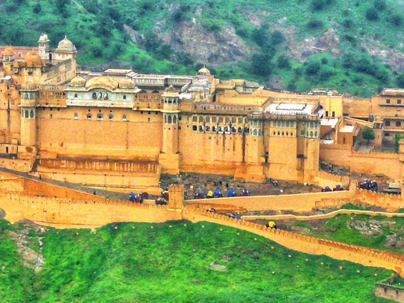Palastarchitektur in Jaipur in Rajasthan
