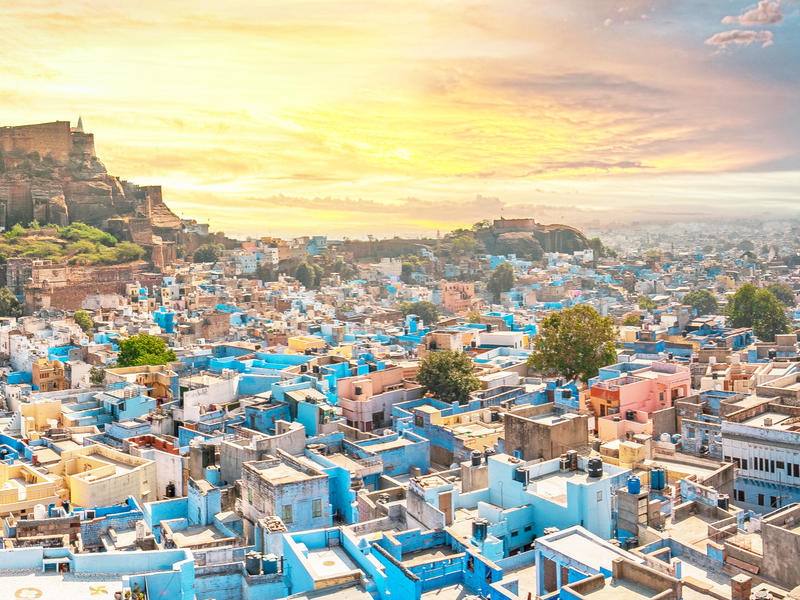 Blaue Stadt Jodhpur in Rajasthan